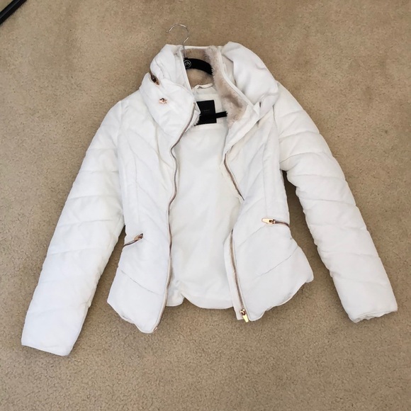 zara gold puffer jacket
